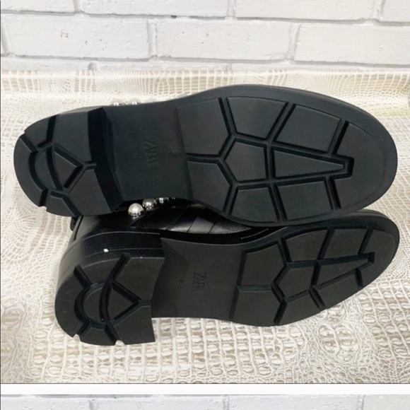 LAST ONE ZARA US 6.5 Pearl strap leather booties - Picture 13 of 16